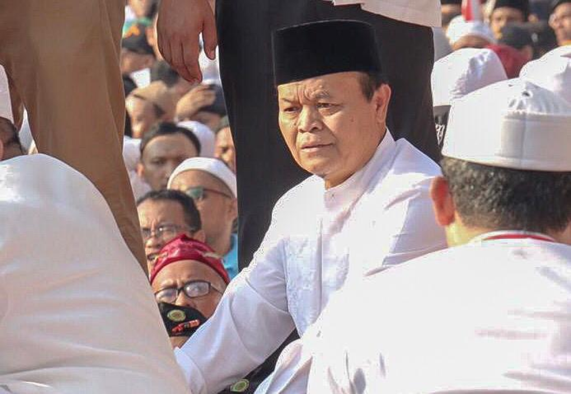 Wakil Ketua Majelis Syuro PKS Hidayat Nur Wahid saat menghadiri kampanye akbar Prabowo-Sandi di Gelora Bung Karno (GBK), Ahad (7/4/2019)/PKSFoto