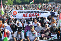 Massa Peserta Aksi Simpatik “Selamatkan Kemanusiaan di Gaza” di Jakarta, Sabtu, 24/05/25.