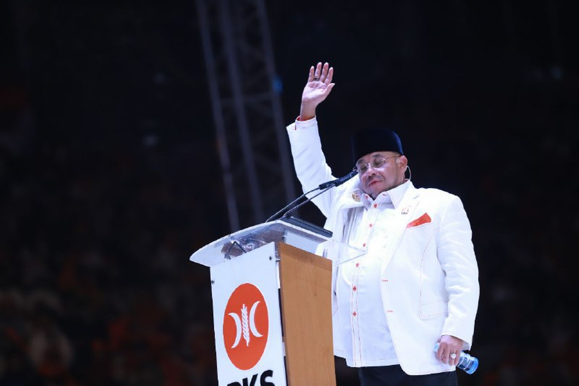 Sekretaris Jenderal PKS Habib Aboe Bakar Alhabsy dalam Puncak Milad 21 PKS DPR RI di Istora Senayan, Jakarta, Sabtu (20/5) (PKSFoto)