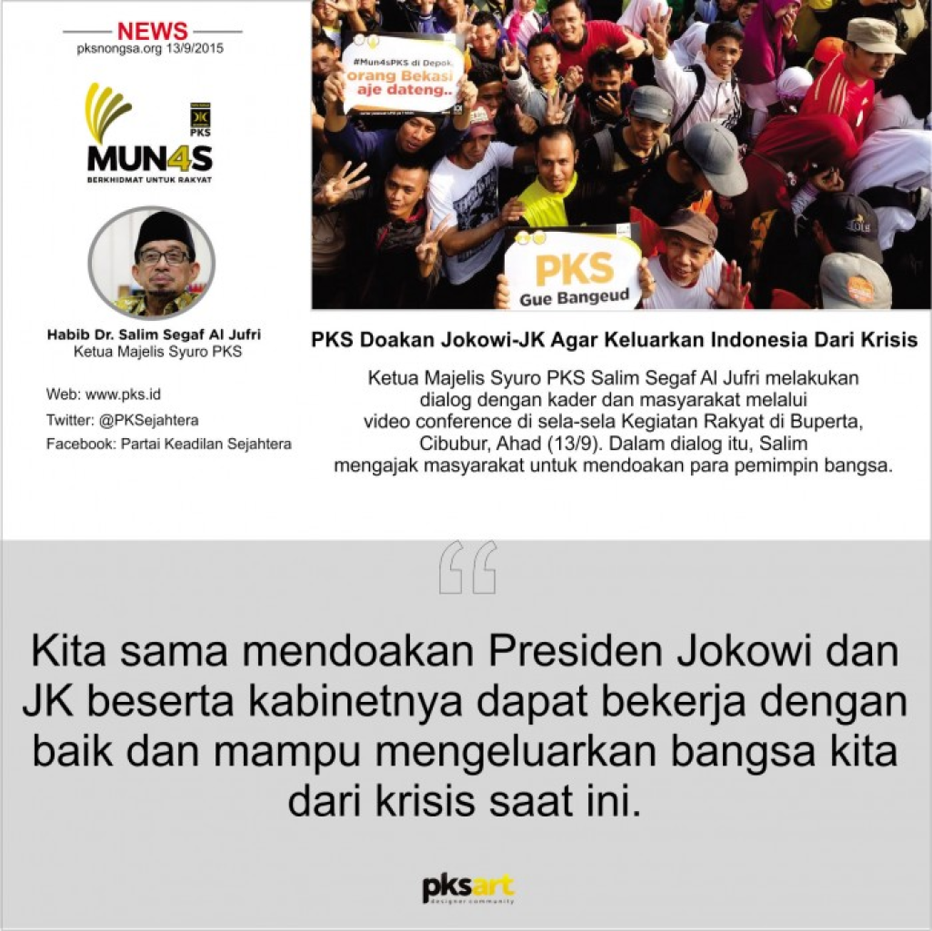 PKS Doakan Pemerintahan Jokowi-JK
