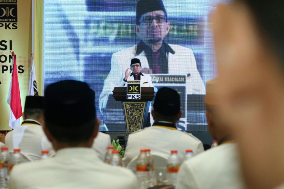 Ketua Majelis Syuro PKS Habib Salim Segaf Aljufri memberikan wejangan dalam Konsolidasi Calon Kepala Daerah PKS di Jakarta, Kamis (4/1). (PKS Foto)