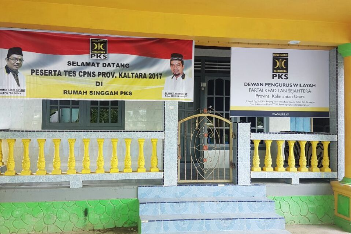 Kantor DPW PKS Kaltara dijadikan rumah singgah bagi peserta tes CPNS Provinsi Kaltara. (Humas PKS Kaltara)