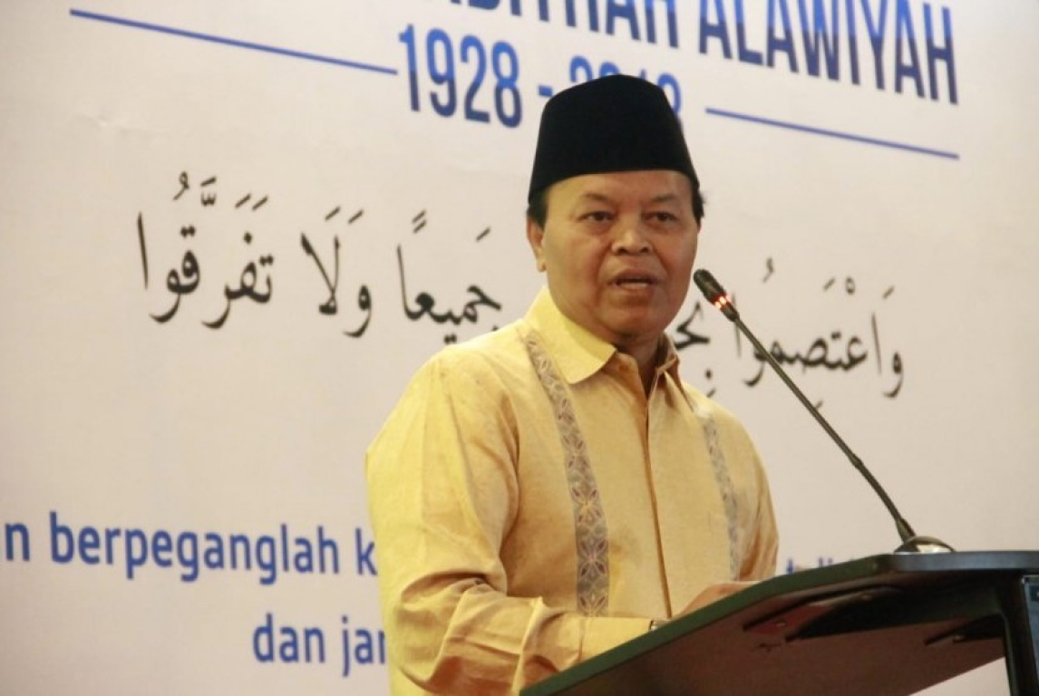 Wakil Ketua Majelis Syura PKS, Hidayat Nur Wahid dalam acara syukuran 90 tahun Rabithah Alawiyah (RA) yang digelar Ahad (16/12)