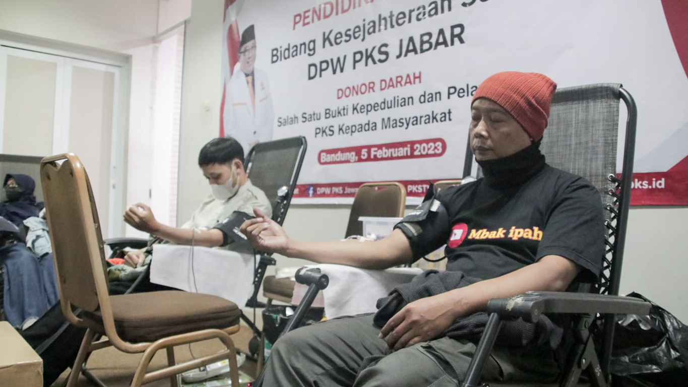 Kegiatan donor darah rutin yang digelar Bidang Kesejahteraan Sosial (Kesos) DPW PKS Jawa Barat